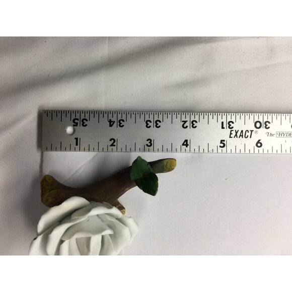 Vintage Porcelain White Rose on Branch Figurine Collectible Home Decor - Picture 10 of 12